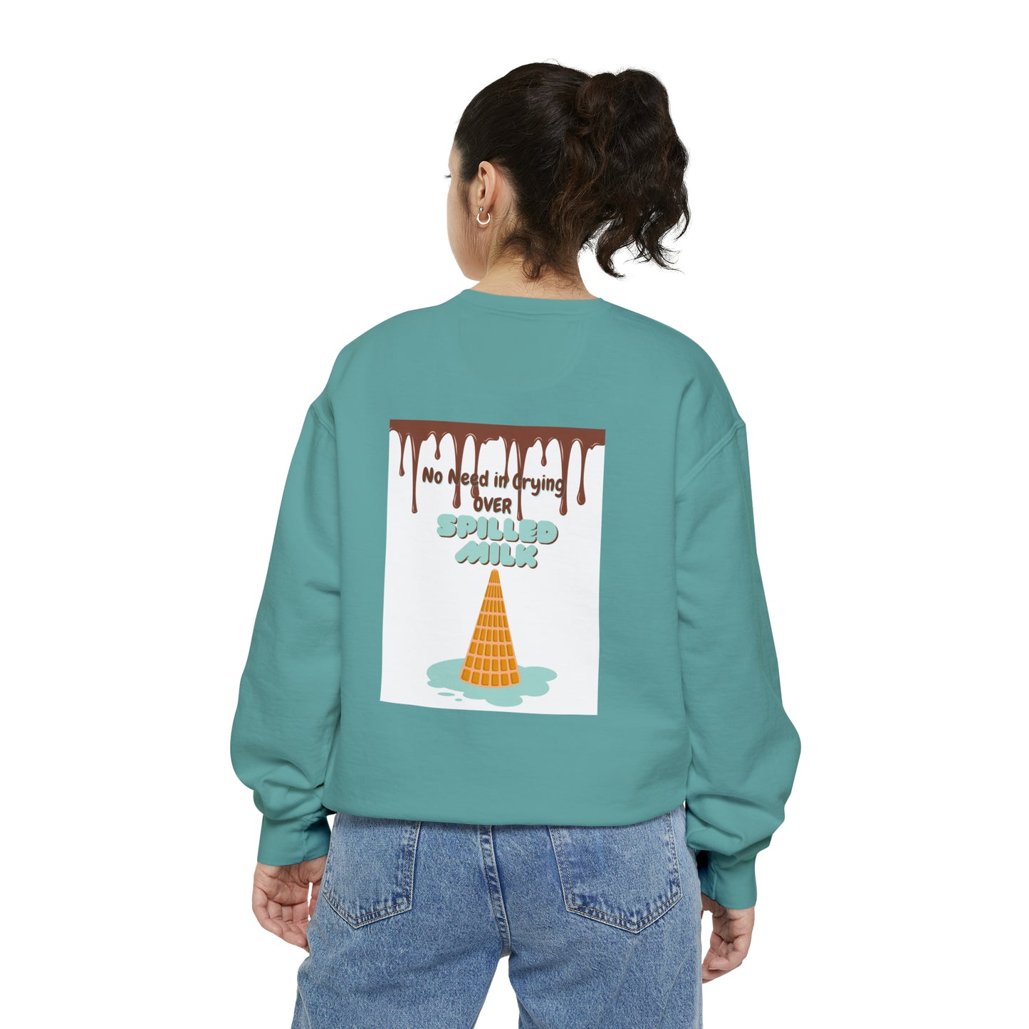 Unisex Garment-Dyed "What's Mint to be will be"- White background Sweatshirt