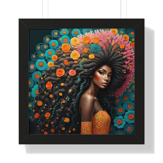 Framed Horizontal "Caribbean Garden Goddess" Poster