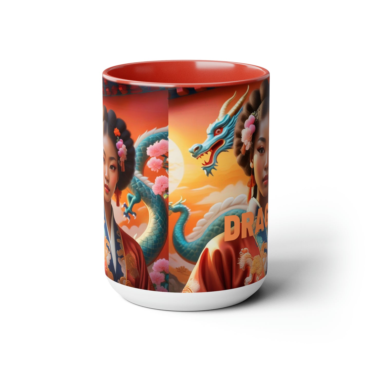 Two-Tone Dragon Queen Coffee Mugs, 15oz