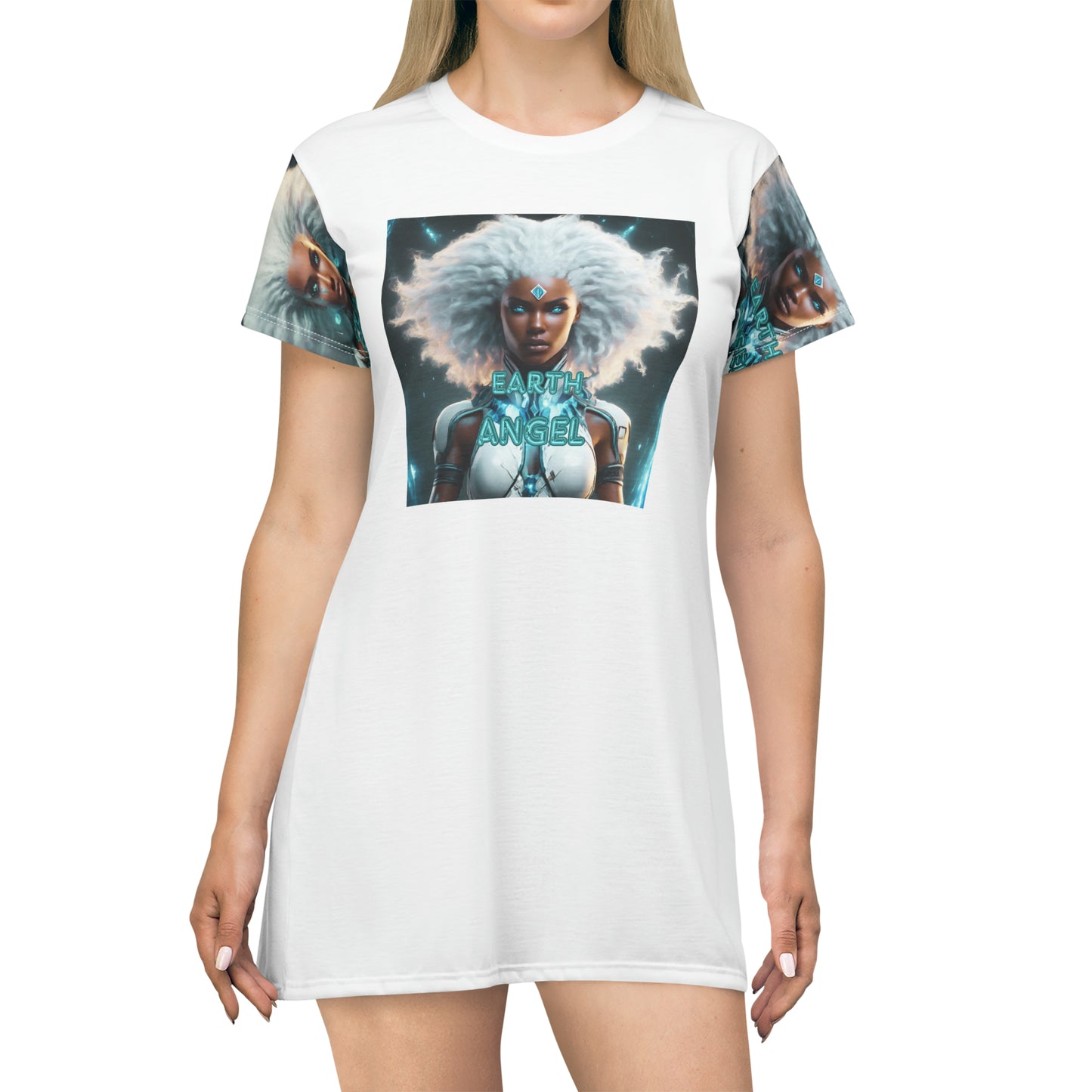 Women's Earth angel on a Mission" T-Shirt Dress