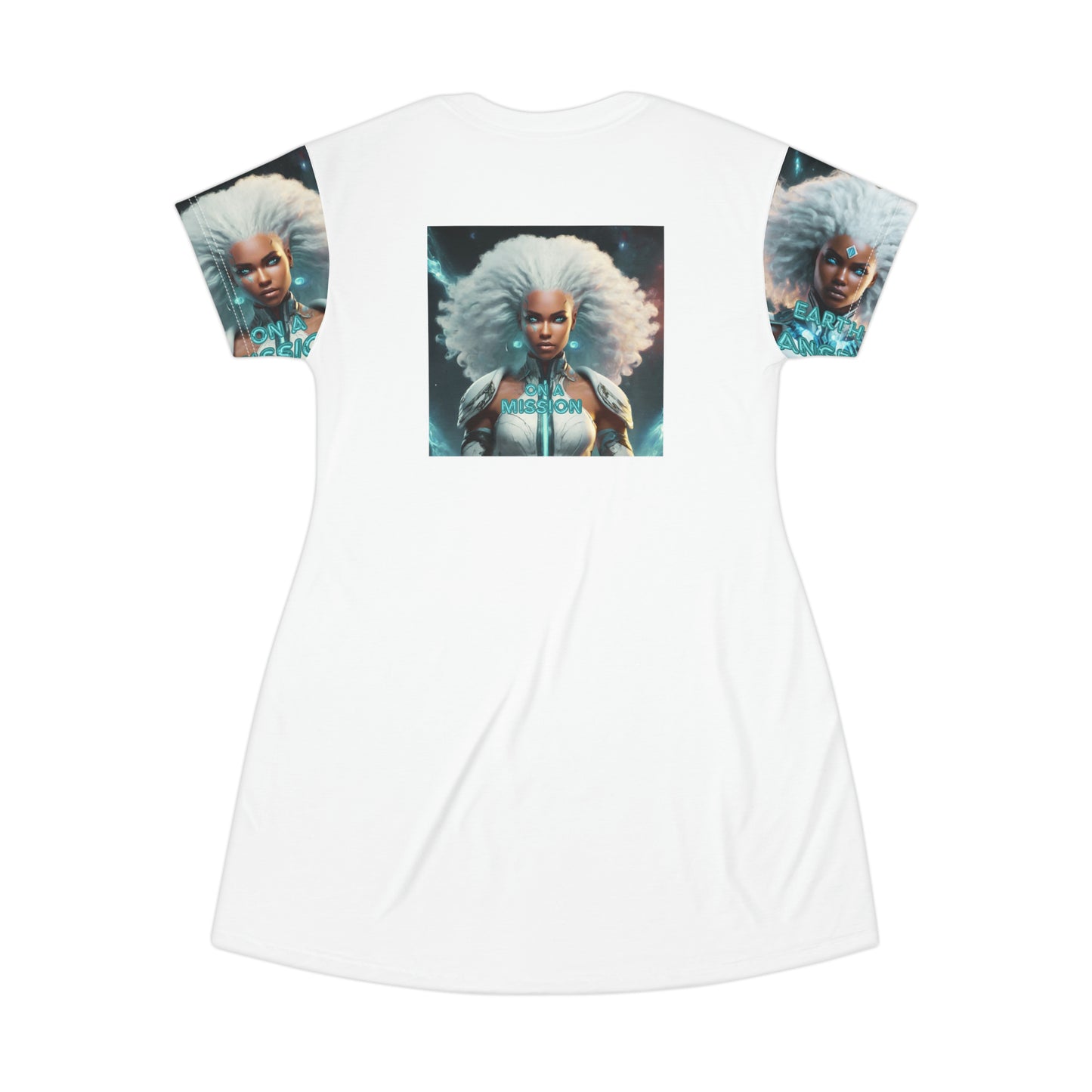 Women's Earth angel on a Mission" T-Shirt Dress