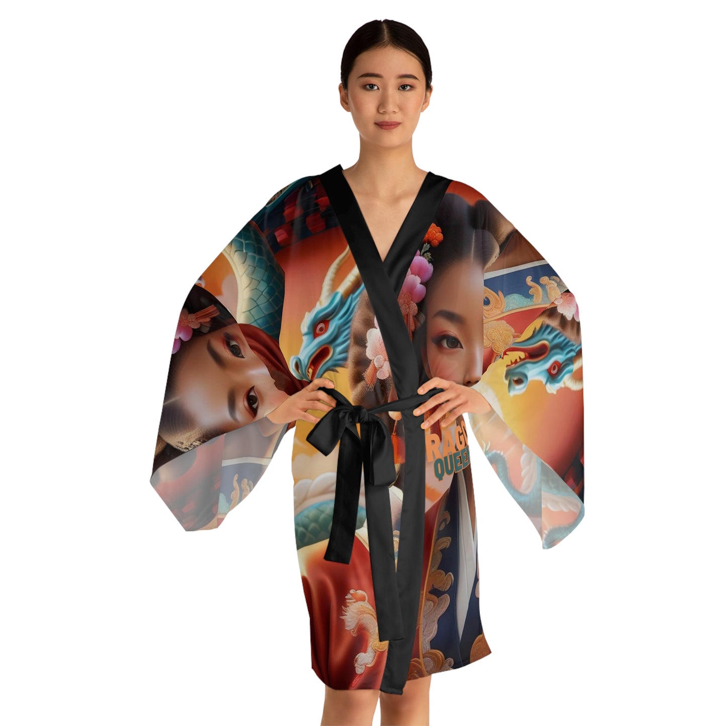 Long Sleeve "Dragon Queen"  Kimono Robe (AOP)