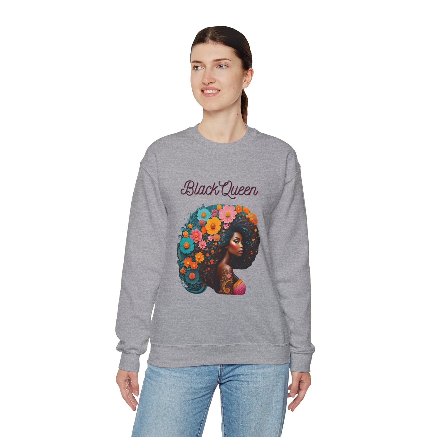 Unisex "E=Black Girl Magic2" Heavy Blend™ Crewneck Sweatshirt