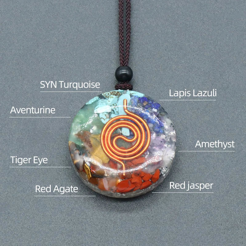 Reiki Healing Energy Crystal Pendant Yoga Meditation Spiritual Chakra Neckalce Amulet Orgonite Energy Generator Emf Jewelry Gift