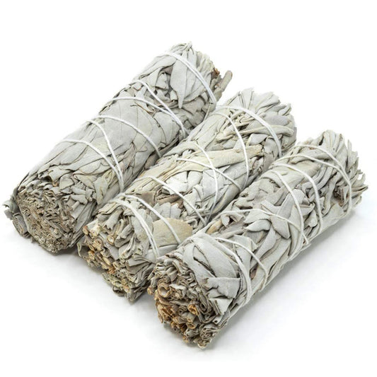 3PCS 9cm California White Sage Bundle Stick Wand for Spiritual Incense Sticks Burning Aromatherapy Energy Cleansing Bundles