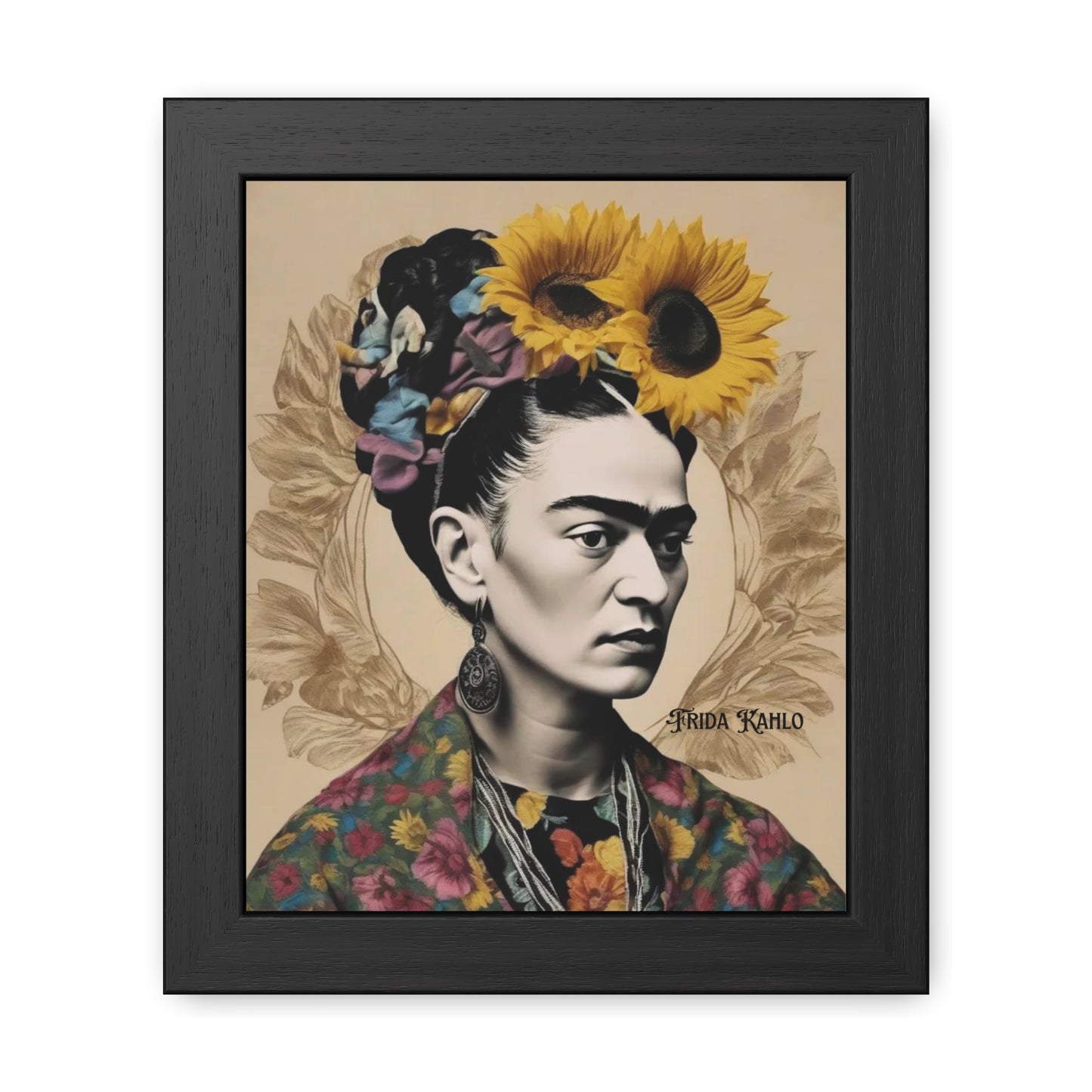 Frida Kahlo Sepia Framed Posters