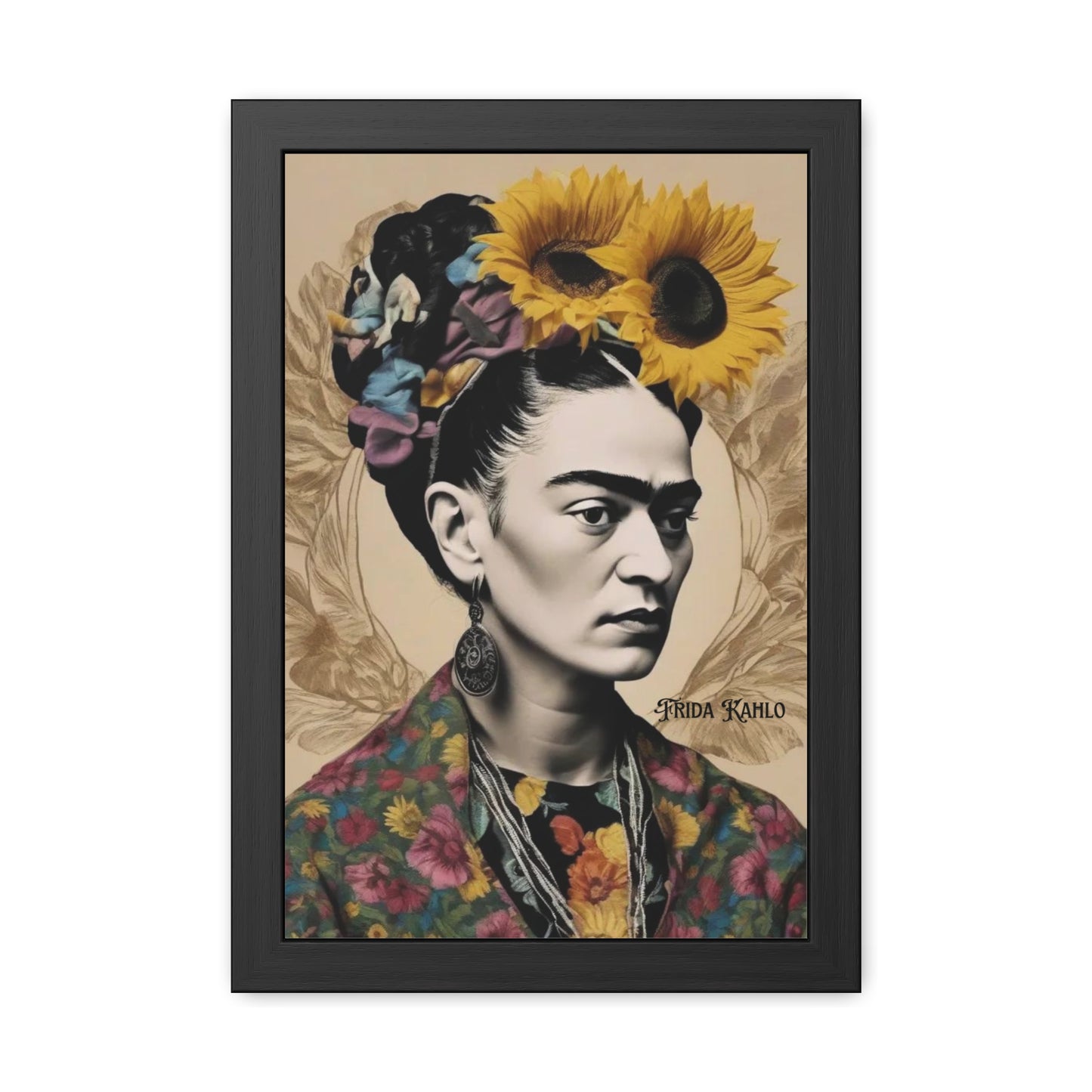 Frida Kahlo Sepia Framed Posters