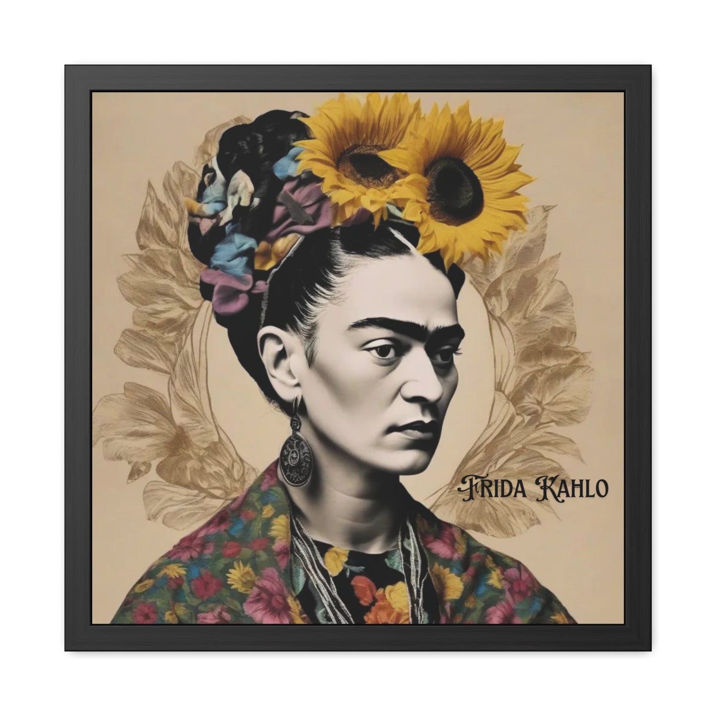 Frida Kahlo Sepia Framed Posters