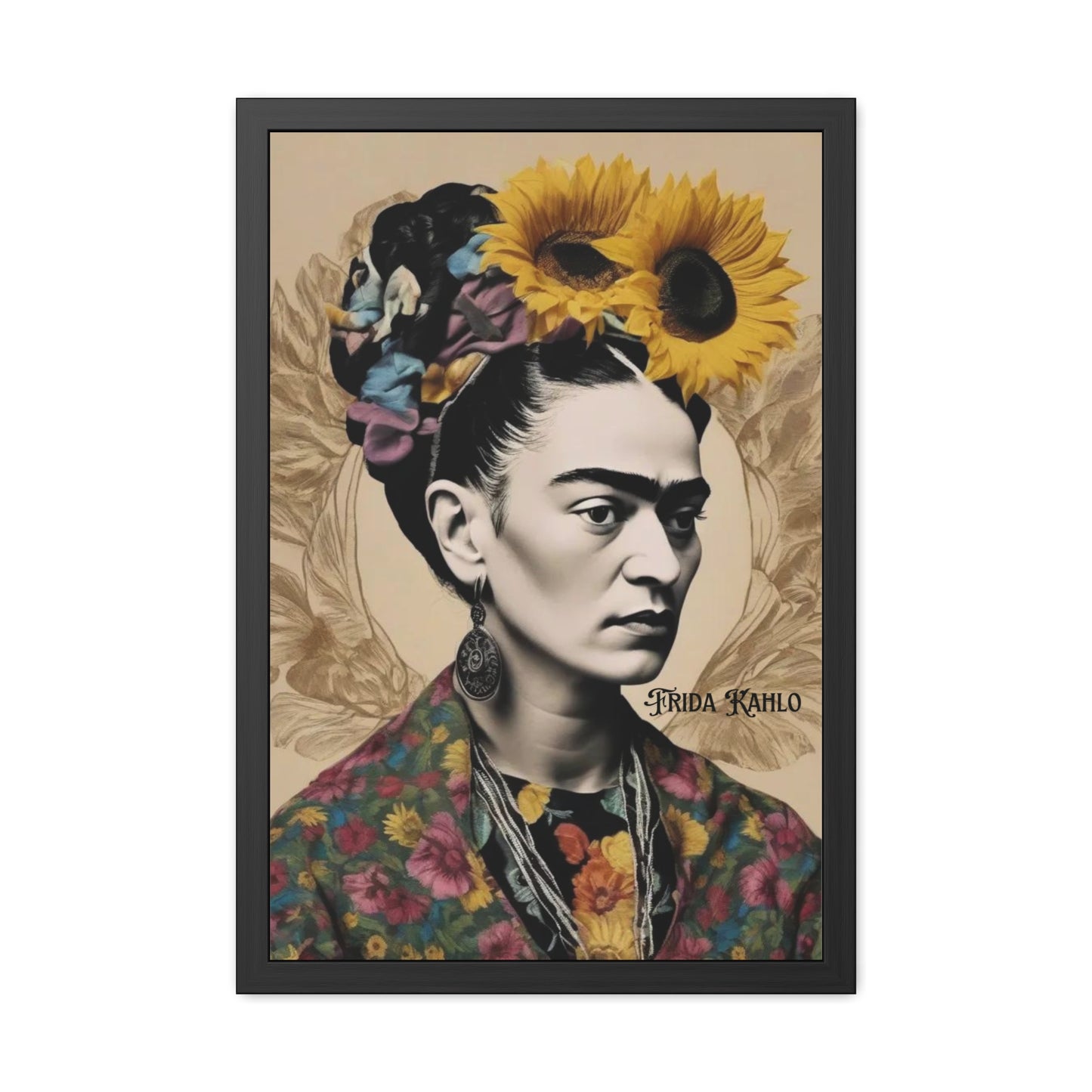 Frida Kahlo Sepia Framed Posters