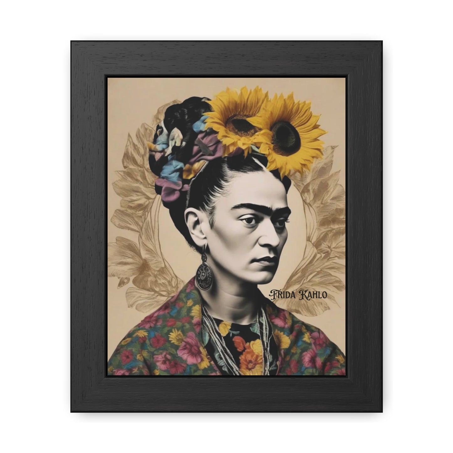 Frida Kahlo Sepia Framed Posters