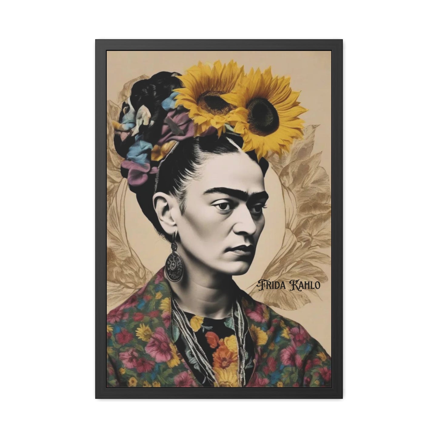 Frida Kahlo Sepia Framed Posters