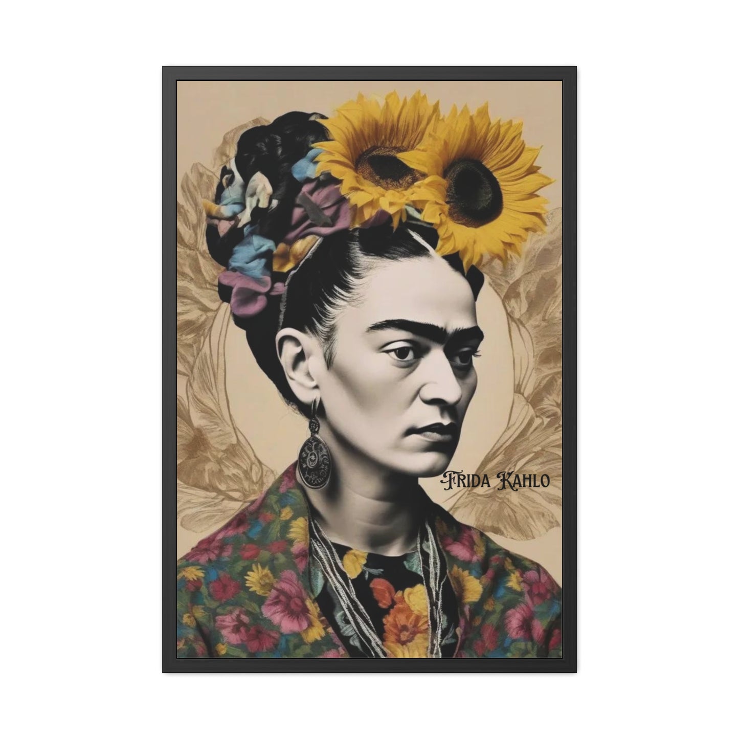 Frida Kahlo Sepia Framed Posters