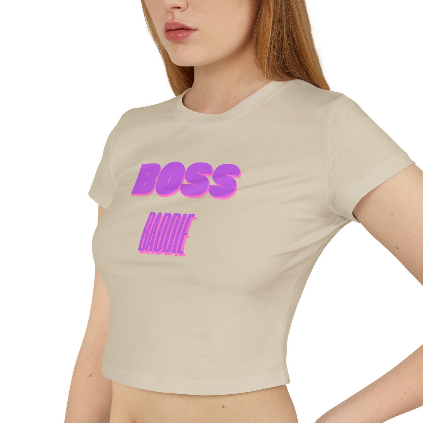 Women's Boss Lady Baby Tee (Purple)