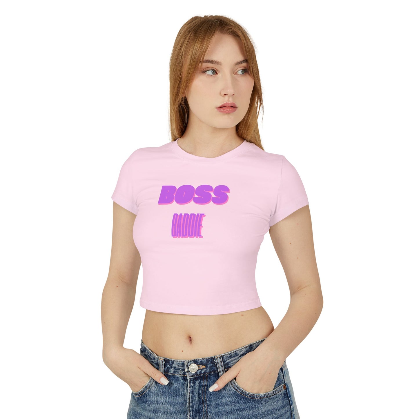 Women's Boss Lady Baby Tee (Purple)