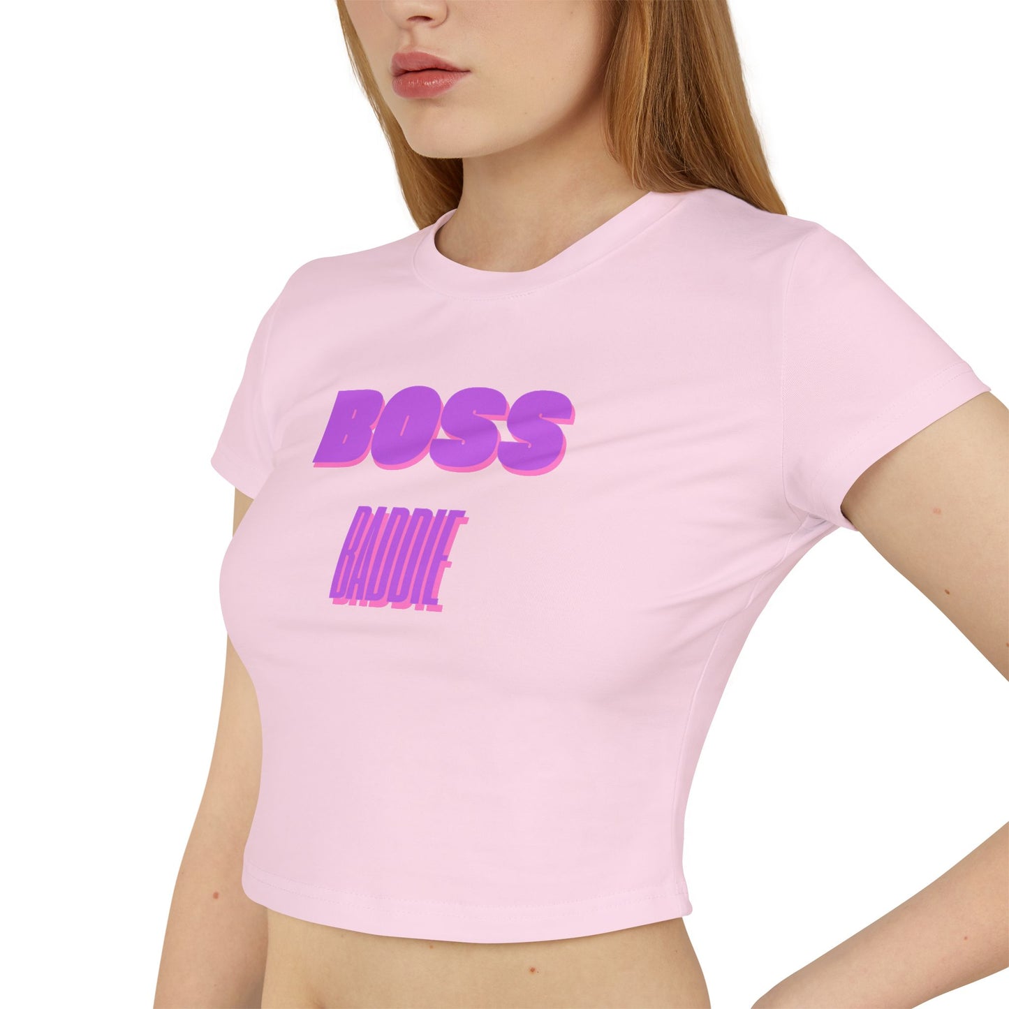 Women's Boss Lady Baby Tee (Purple)