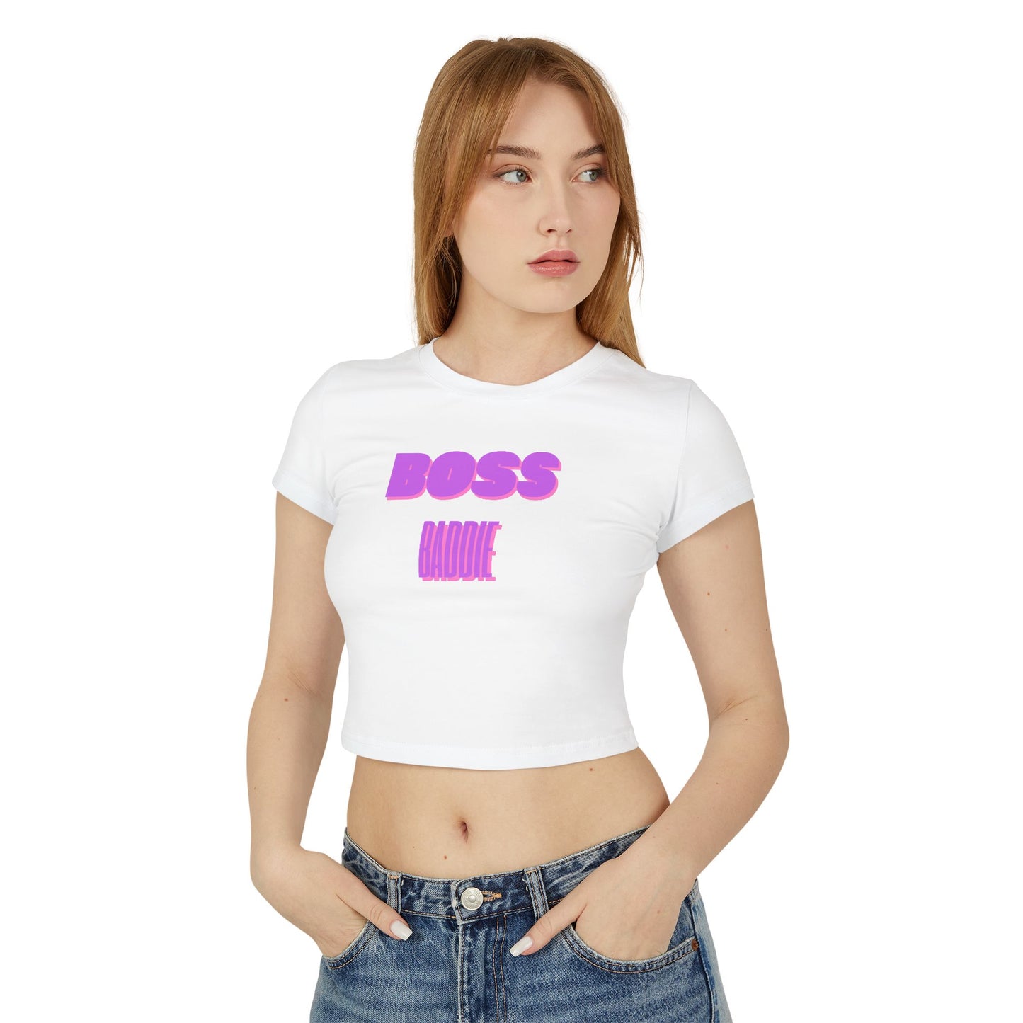 Women's Boss Lady Baby Tee (Purple)