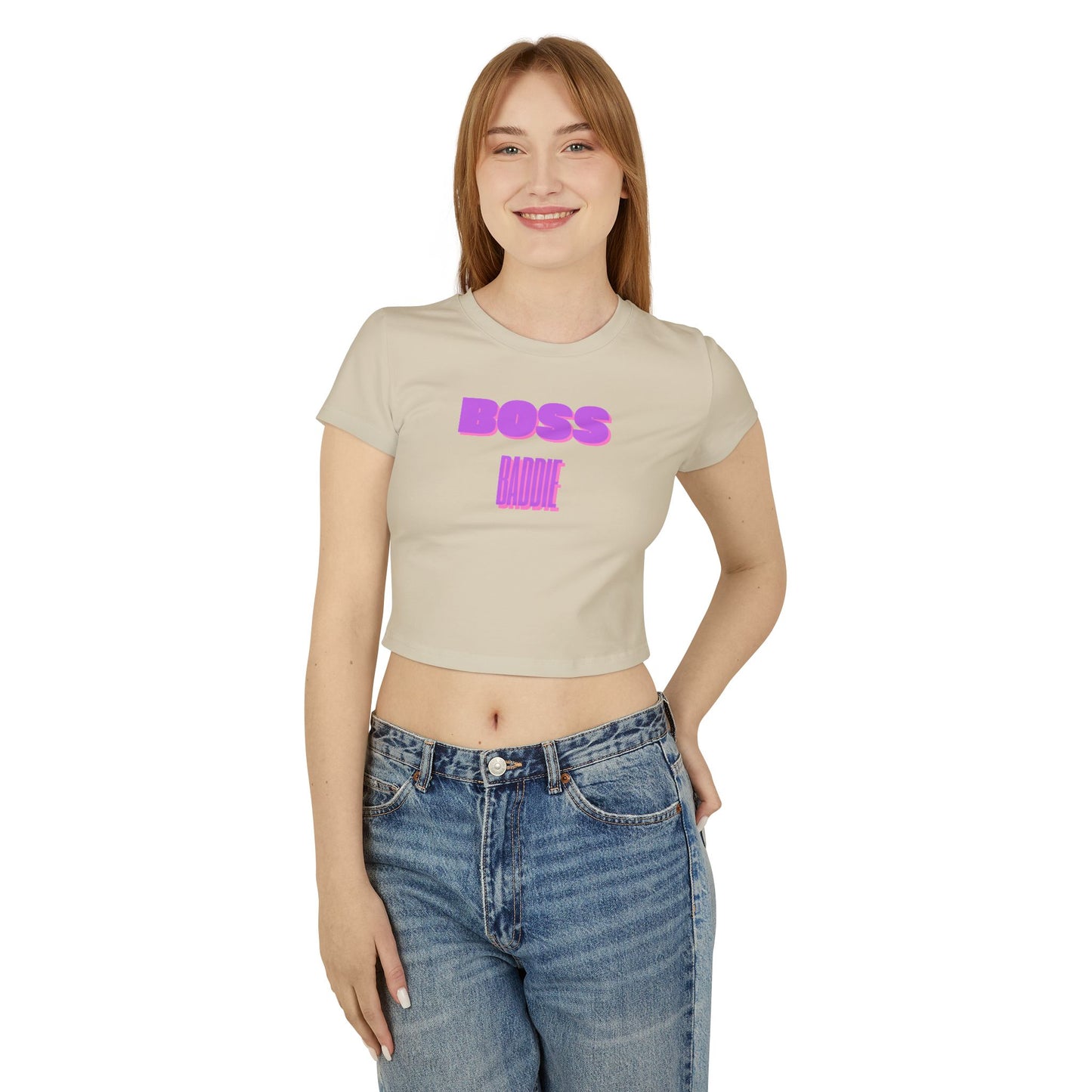 Women's Boss Lady Baby Tee (Purple)