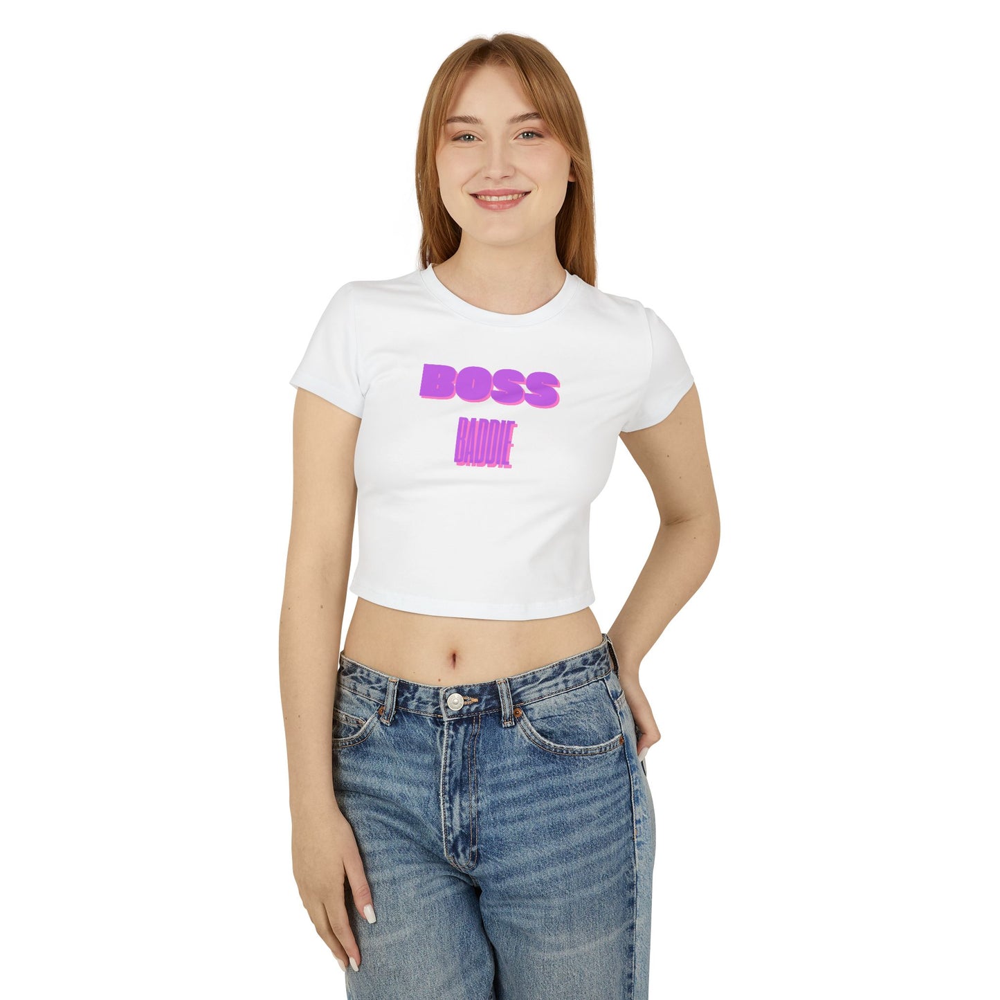 Women's Boss Lady Baby Tee (Purple)