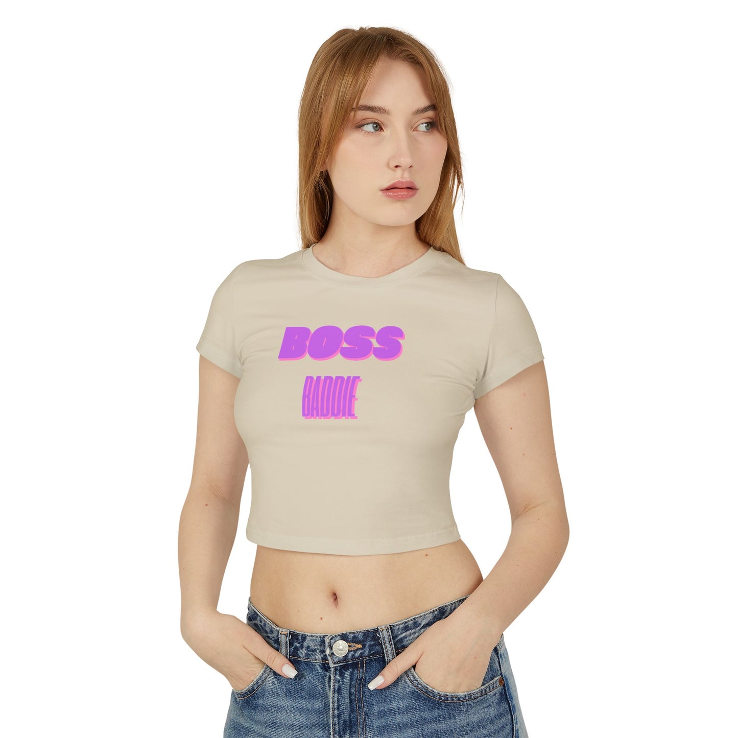 Women's Boss Lady Baby Tee (Purple)