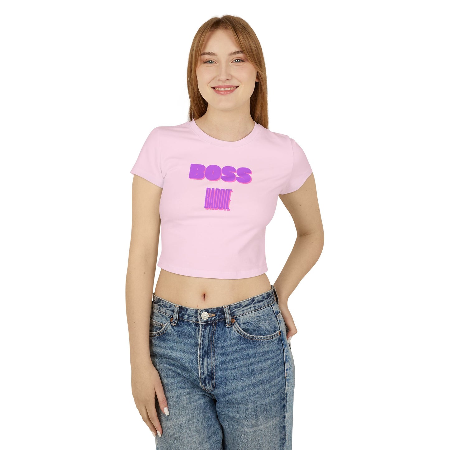 Women's Boss Lady Baby Tee (Purple)