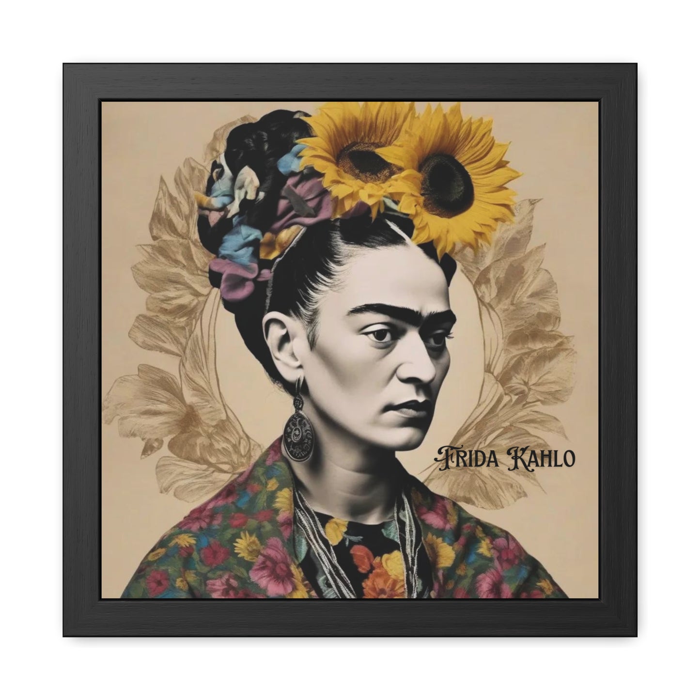 Frida Kahlo Sepia Framed Posters