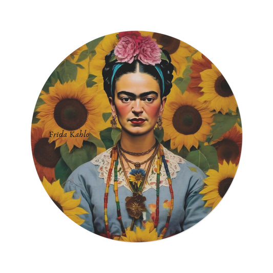 Frida Kahlo Round Sunflower Rug