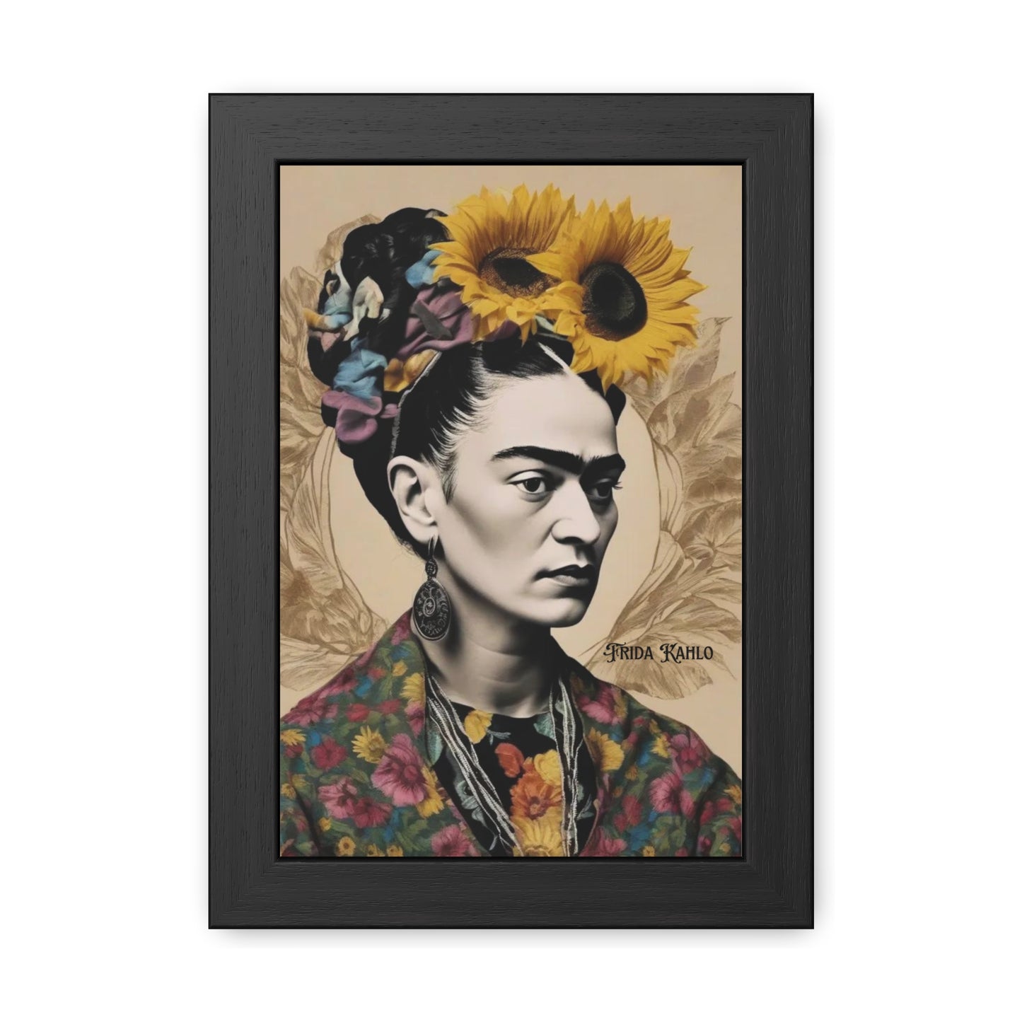 Frida Kahlo Sepia Framed Posters