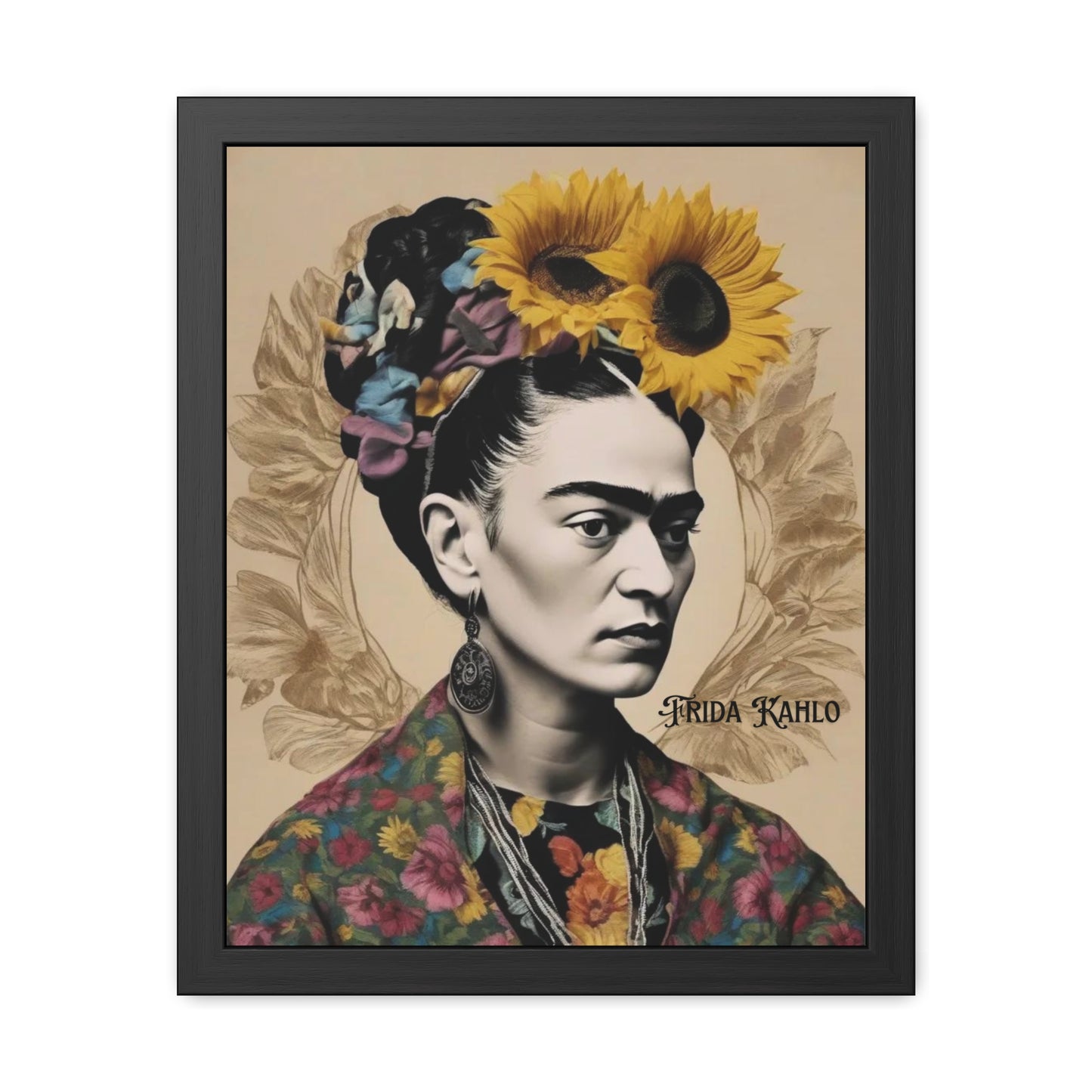 Frida Kahlo Sepia Framed Posters