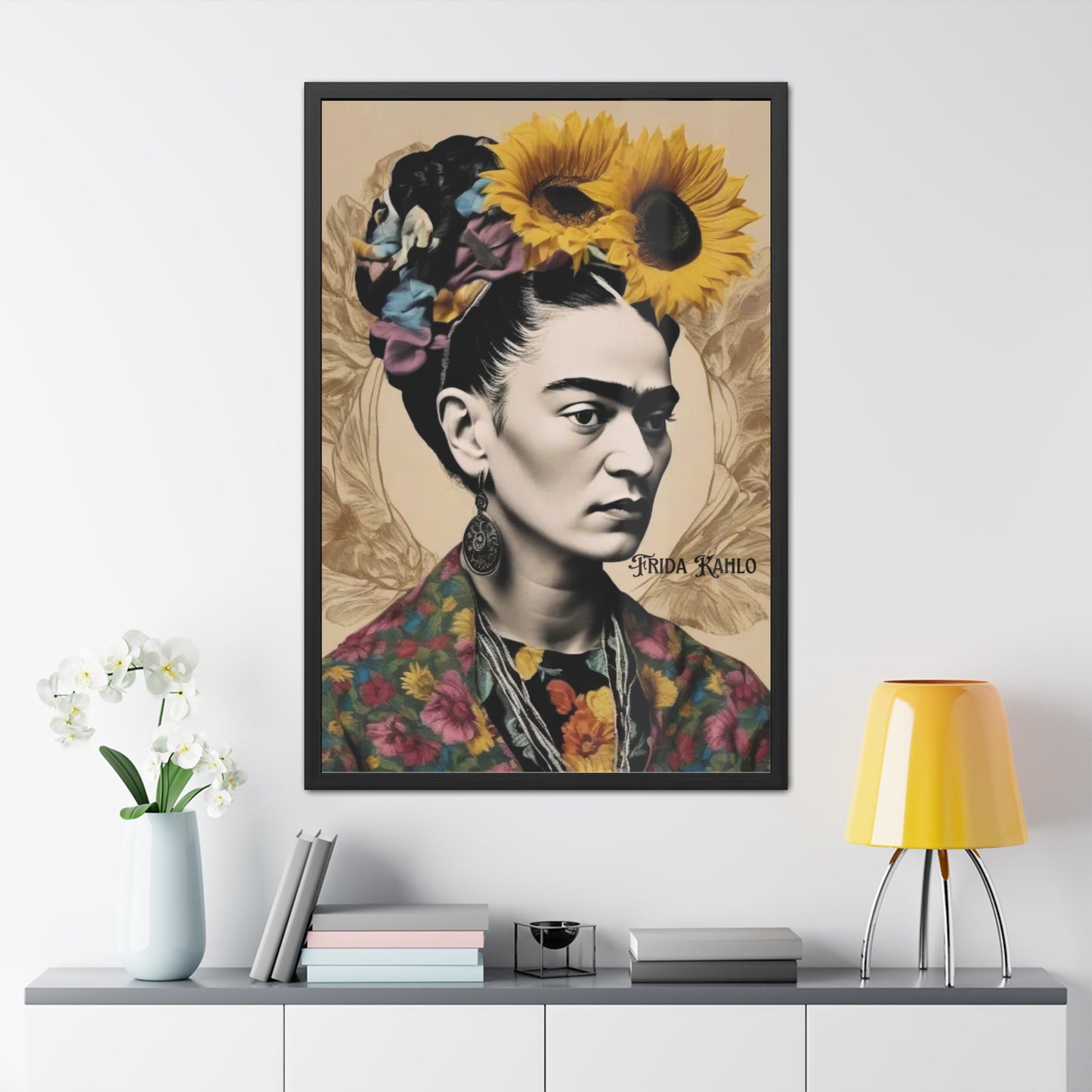 Frida Kahlo Sepia Framed Posters