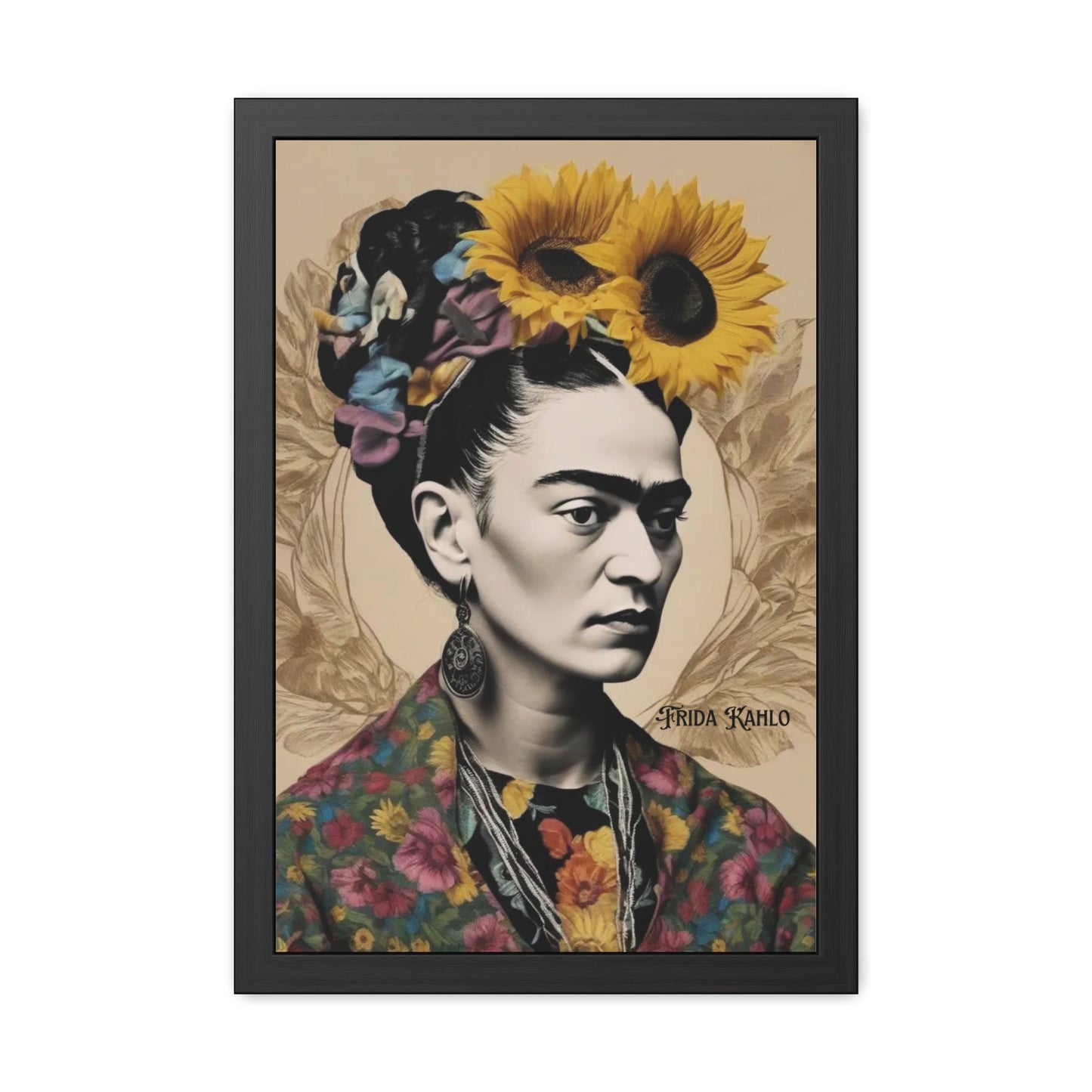 Frida Kahlo Sepia Framed Posters